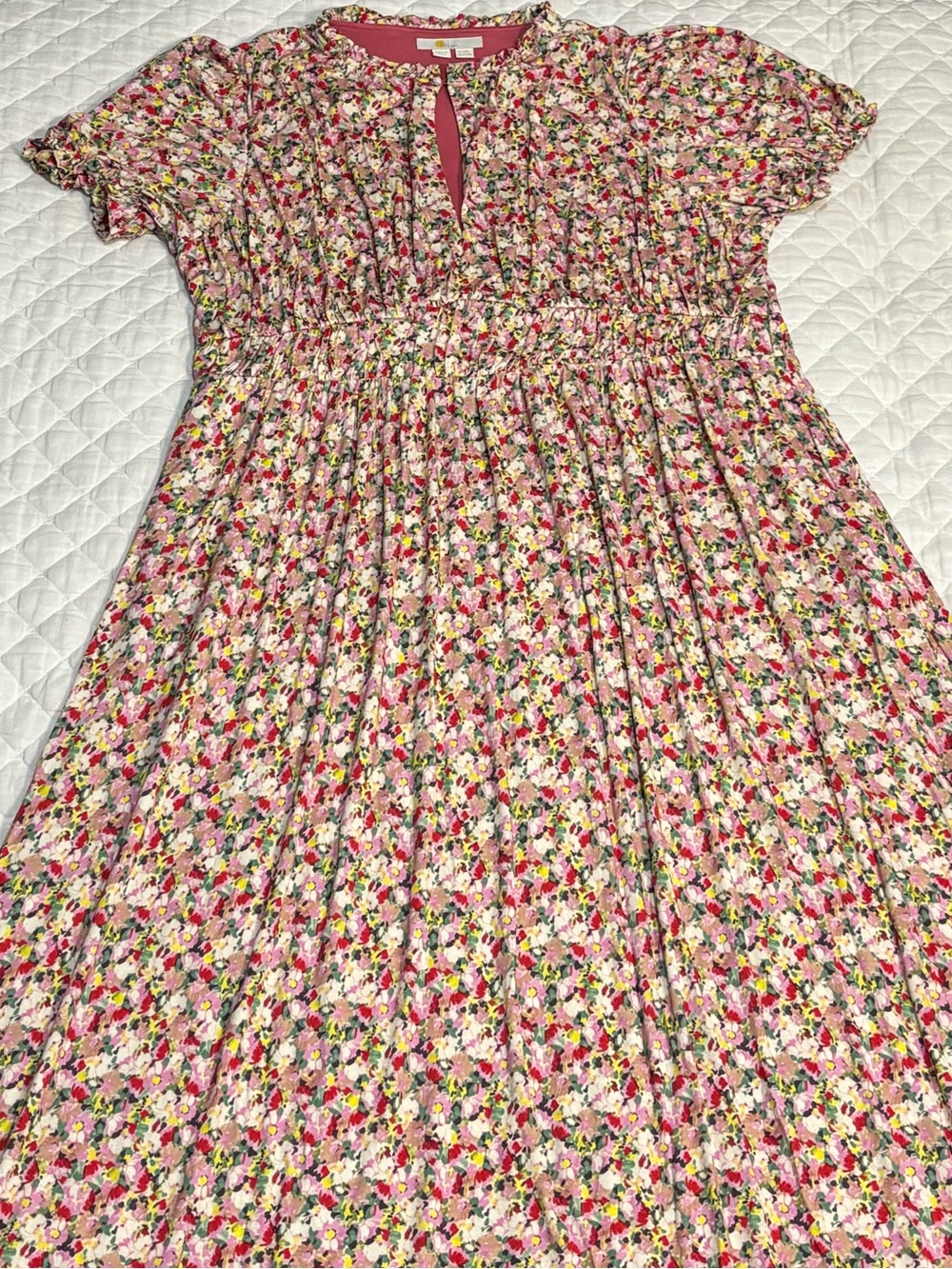EUC Boden Pink Floral Maxi Dress with Keyhole Neck And Pockets Size 16/18R - Picture 12 of 14